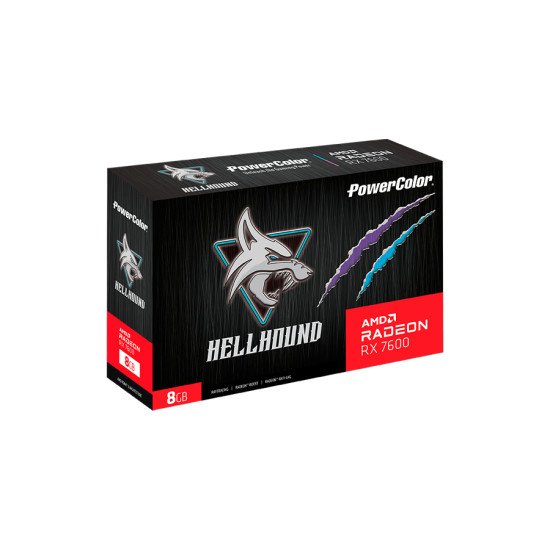 PowerColor Hellhound RX 7600 8G-L/OC AMD Radeon RX 7600 8 Go GDDR6