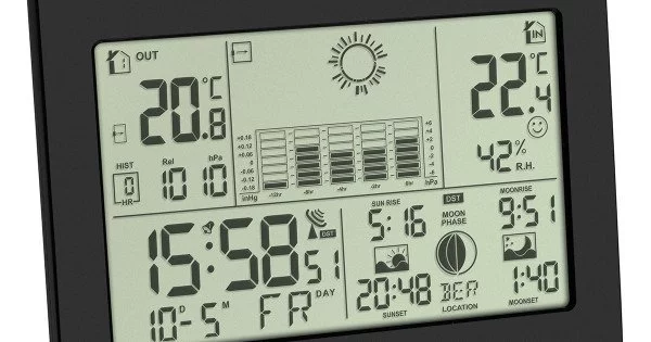 TFA Dostmann TFA-Dostmann 35.1141.01 station météo numérique Noir Batterie