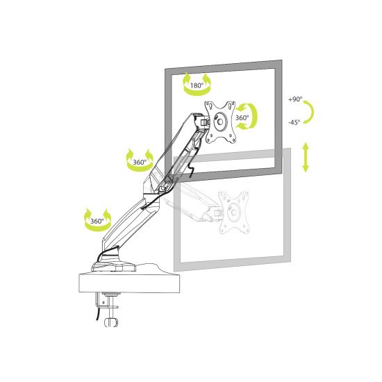 Port Designs 901104 support d'écran plat pour bureau 81,3 cm (32") Noir