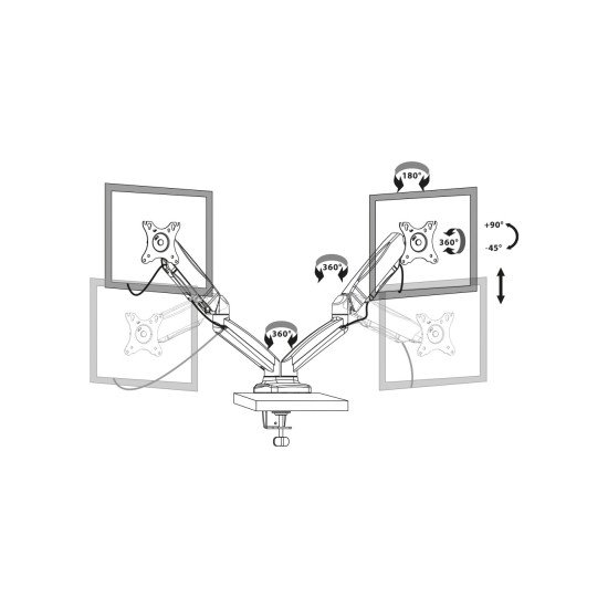 Port Designs 901105 support d'écran plat pour bureau 81,3 cm (32") Noir