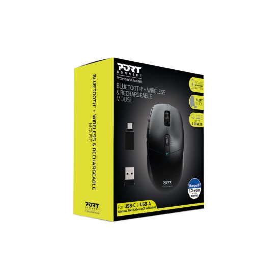 Port Designs 900715 souris Bureau Droitier RF sans fil + Bluetooth Optique 2400 DPI