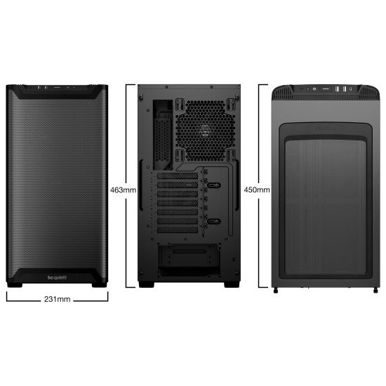 be quiet! Pure Base 501 Noir | Boîtier PC , Mini ATX / Micro ATX / ATX, 2 ventilateurs Pure Wings 3 140 mm PWM