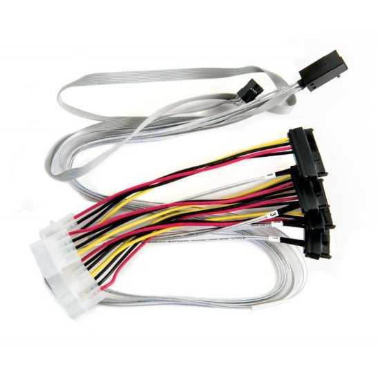 Microchip Technology 2280100-R câble Serial Attached SCSI (SAS) 0,8 m 6 Gbit/s Multicolore, Blanc