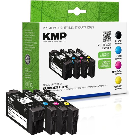 KMP MULTIPACK E226XV Cartouche de toner 4 pièce(s) Compatible Noir, Cyan, Magenta, Jaune