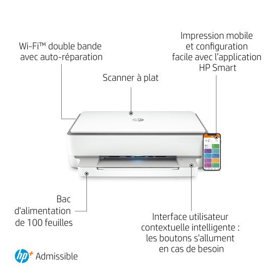 HP ENVY 6020e A jet d'encre thermique A4 4800 x 1200 DPI 7 ppm Wifi