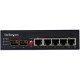 StarTech.com Switch Gigabit Ethernet Industriel 6 Ports - 4 PoE RJ45 + 2 Slots SFP 30W PoE+ 48VDC 10/100/1000 Mbps - Switch LAN Power Over Ethernet -40°C à 75°C - Montage/Connecteur DIN