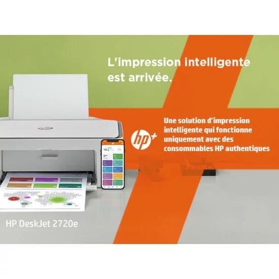 HP Deskjet 2720 Imprimante Tout-en-Un Jet d'Encre Couleur et Noir/Blanc  (A4, Wifi, Bluetooth, HP Smart, Impression, Copie, Numérisation)