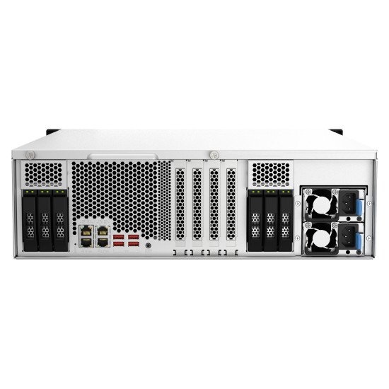 QNAP TS-H2287XU-RP-E2336-32G NAS Rack (3 U) Intel Xeon E E-2336 32 Go DDR4 0 To QuTS hero Noir, Blanc