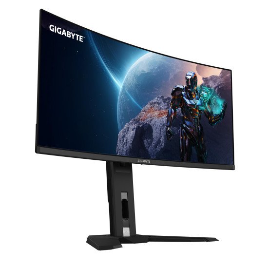 GIGABYTE Moniteur de jeu courbé OLED WQHD MO34WQC 34" - 3440 x 1440, 175Hz, 0.03ms, KVM, 250 cd/m², FreeSync Premium Pro, DisplayHDR True Black 400, HDMI 2.1, Displayport 1.4