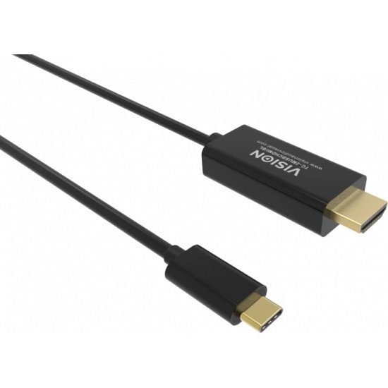 Vision TC 2MUSBCDP8K/BL câble DisplayPort 2 m USB Type-C Noir