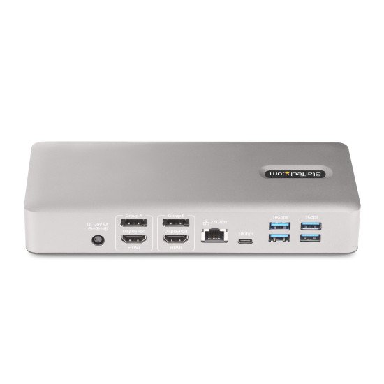 StarTech.com Station d'Accueil Thunderbolt 4 pour Écrans Multiples, Docking Station/Dock pour Quadruples/Triples/Doubles Écrans - 2x HDMI/2x DisplayPort, Hub 7x USB, Ethernet 2.5Gb, Power Delivery 98W