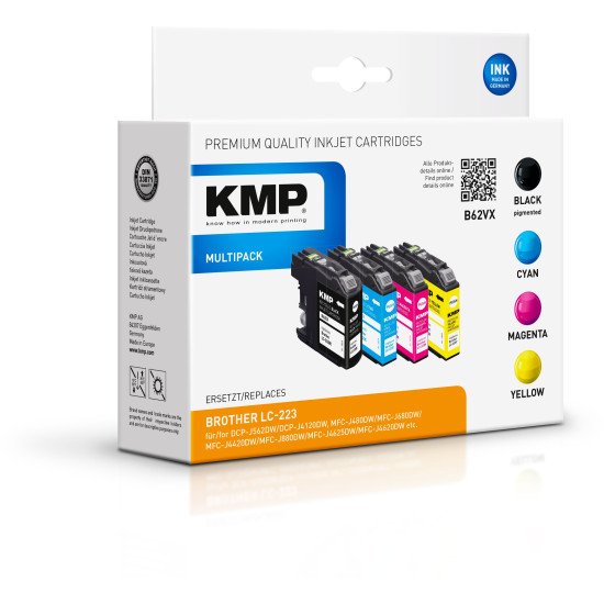 KMP B62VX cartouche d'encre 4 pièce(s) Compatible Noir, Cyan, Magenta, Jaune