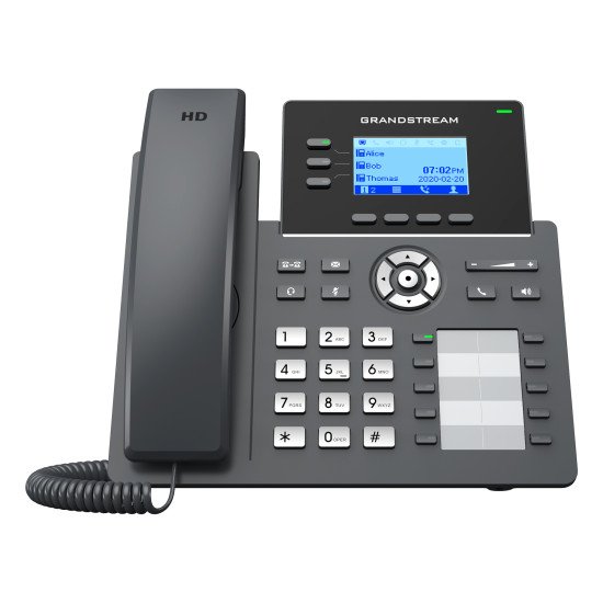 Grandstream Networks GRP2604P téléphone fixe Noir 3 lignes LCD