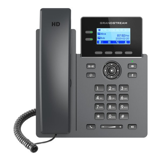 Grandstream Networks GRP2602P téléphone fixe Noir 2 lignes LCD