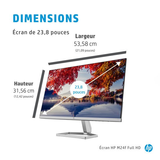 HP M24f 60,5 cm (23.8") 1920 x 1080 pixels Full HD Noir, Argent