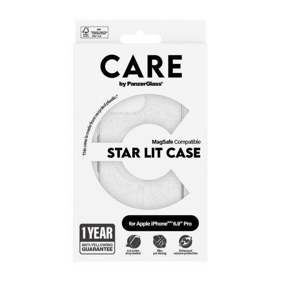 PanzerGlass CARE by PG White MagS iPhone16 6.9 Pro coque de protection pour téléphones portables Housse Transparent