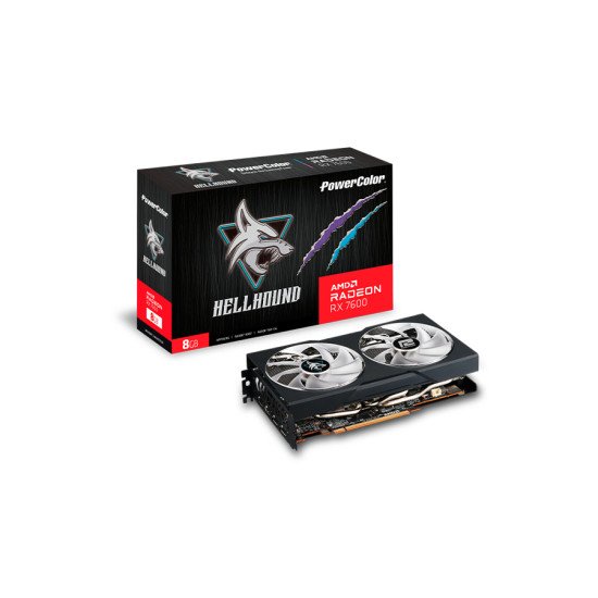 PowerColor Hellhound RX 7600 8G-L/OC AMD Radeon RX 7600 8 Go GDDR6