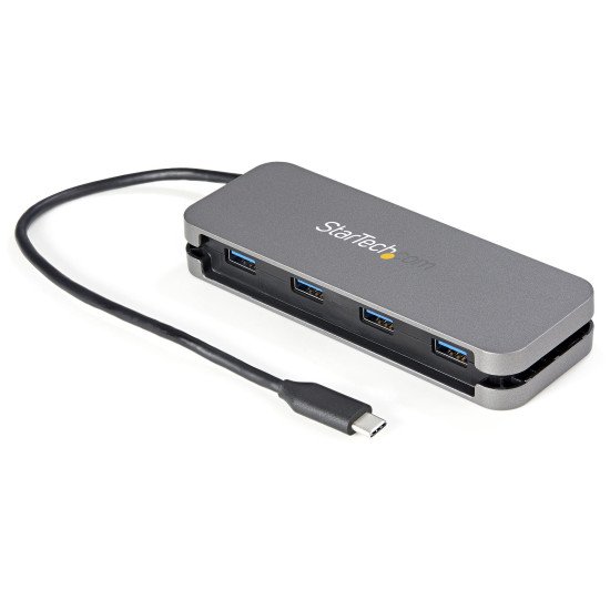 StarTech.com HB30CM4AB hub & concentrateur USB 3.2 Gen 1 (3.1 Gen 1) Type-C 5000 Mbit/s Noir, Gris