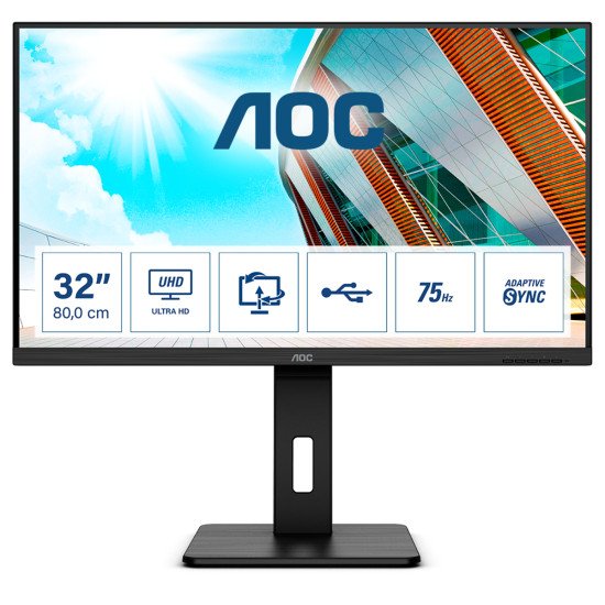 AOC P2 U32P2 écran PC 32" 3840 x 2160 pixels 4K Ultra HD LED Noir