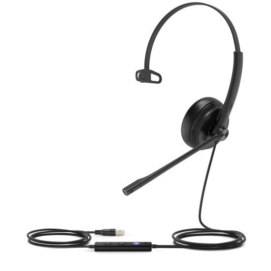 Yealink UH34 Mono Teams Casque Avec fil Arceau Bureau/Centre d'appels USB Type-A Noir