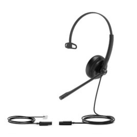 Yealink YHS34 Lite Mono Casque Avec fil Arceau Bureau/Centre d'appels Noir