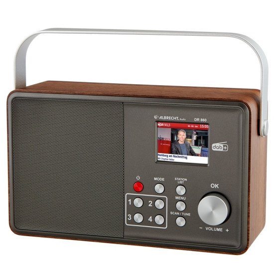 Albrecht HNALB27860 Radio portable Numérique Gris, Bois