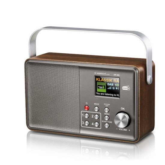 Albrecht HNALB27860 Radio portable Numérique Gris, Bois