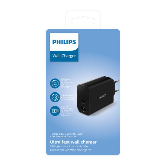 Philips DLP2621/12 chargeur d'appareils mobiles Universel Noir Secteur Intérieure