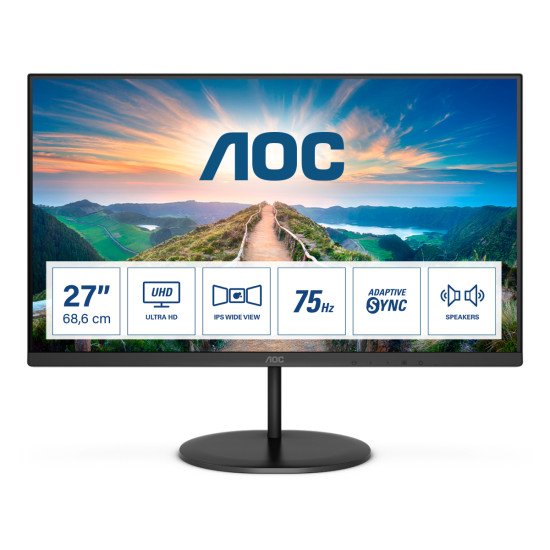 AOC V4 U27V4EA écran PC 27" 3840 x 2160 pixels 4K Ultra HD LED Noir