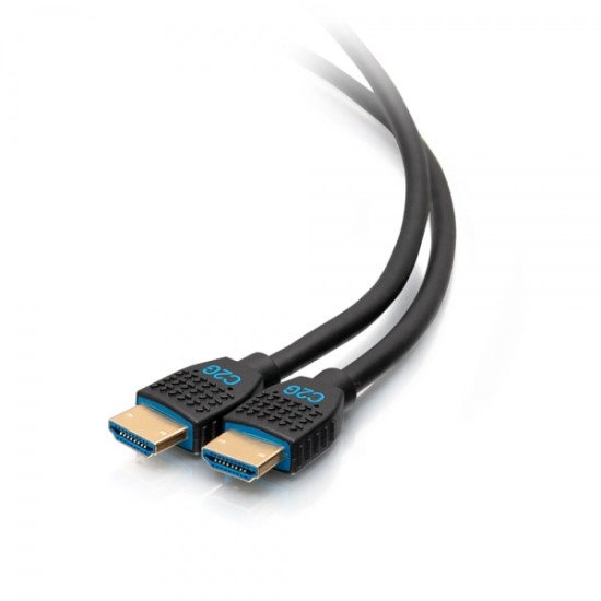 C2G Câble HDMI ultra flexible, haut débit, série de performance de 0,3 m - 4K 60 Hz encastrable dans le mur, certifié CMG (FT4)