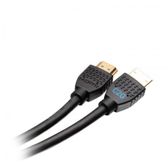 C2G Câble HDMI ultra flexible, haut débit, série de performance de 0,3 m - 4K 60 Hz encastrable dans le mur, certifié CMG (FT4)