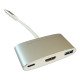 LC-Power LC-HUB-C-MULTI-4 hub & concentrateur USB 3.2 Gen 1 (3.1 Gen 1) Type-C Argent, Blanc