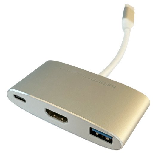 LC-Power LC-HUB-C-MULTI-4 hub & concentrateur USB 3.2 Gen 1 (3.1 Gen 1) Type-C Argent, Blanc