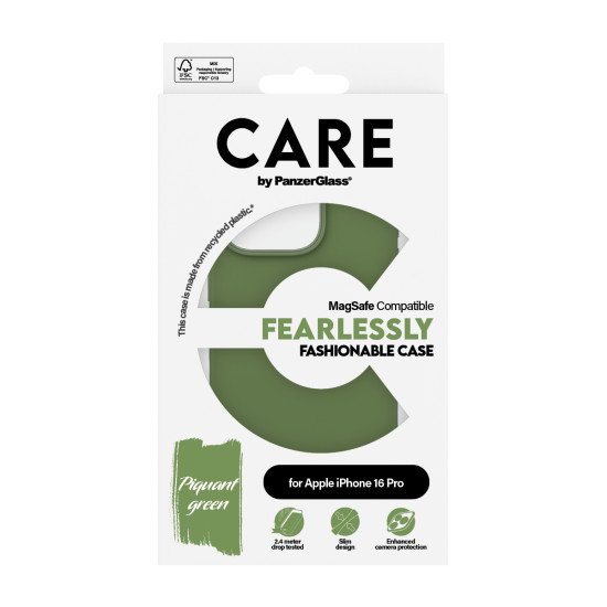 PanzerGlass CARE by PG Green MagS iPhone16 6.3 Pro coque de protection pour téléphones portables Housse Transparent