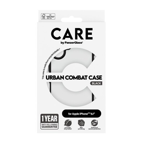 PanzerGlass CARE by PG Urban Combat iPhone16 6.1 coque de protection pour téléphones portables Housse Transparent