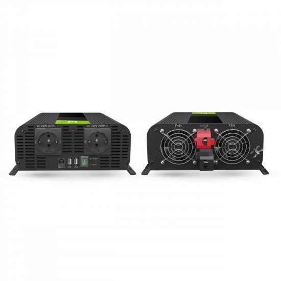 Green Cell INVGC11 adaptateur de puissance & onduleur Auto 2000 W Noir