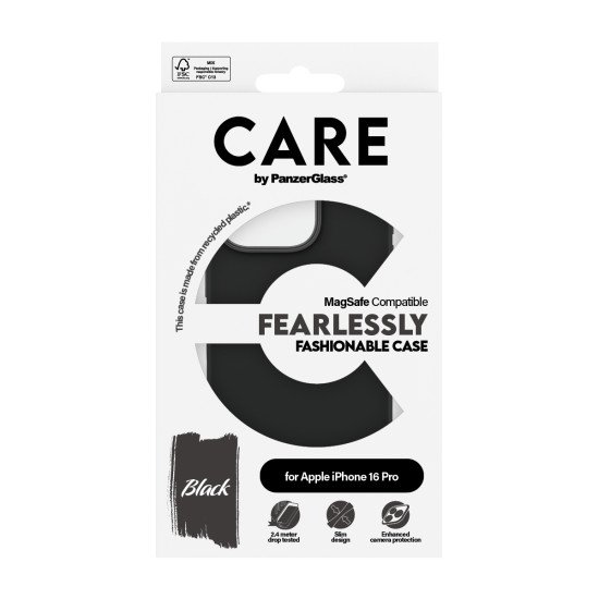 PanzerGlass CARE by PG BLK MagSafe iPhone16 6.3 Pro coque de protection pour téléphones portables Housse Transparent