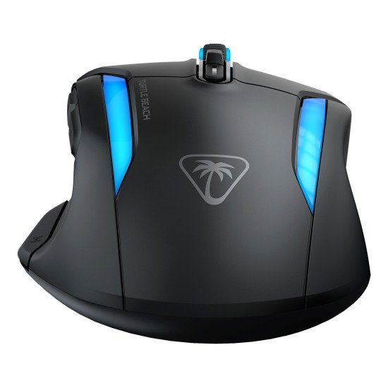 Turtle Beach Kone II Air - Souris gaming RGB ergonomique sans fil, batterie 350 h, capteur optique 26 000 DPI, interrupteurs optiques 100 M de clics, 21 entrées personnalisables, molette 4D Free-Spin - Noir cendre