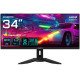 GIGABYTE M34WQ Moniteur de jeu 34" WQHD - 3440 x 1440, 144Hz, 1ms, 400 cd/m², FreeSync Premium, Display HDR400, HDMI 2.0, DisplayPort 1.4