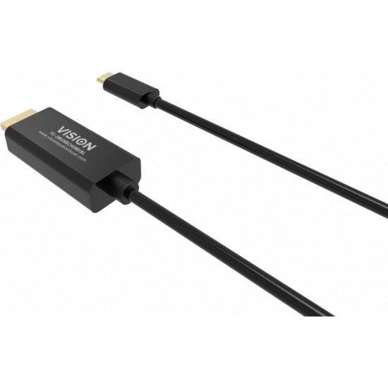 Vision TC 2MUSBCDP8K/BL câble DisplayPort 2 m USB Type-C Noir