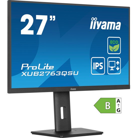 iiyama ProLite XUB2763QSU-B1 écran PC 68,6 cm (27") 2560 x 1440 pixels Full HD LED Noir