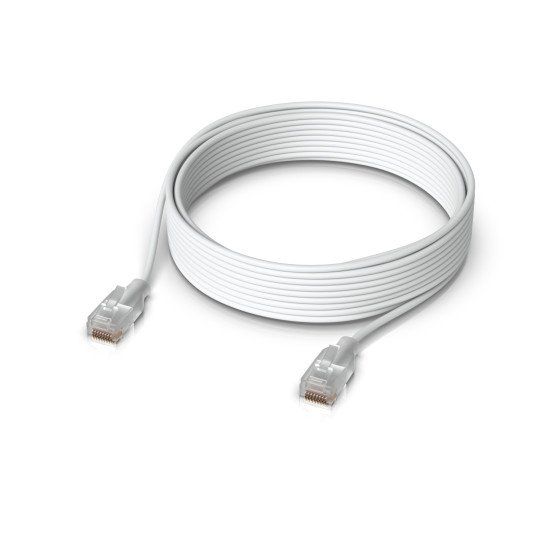 Ubiquiti UACC-Cable-Patch-EL-8M-W câble de réseau Translucide, Blanc Cat6