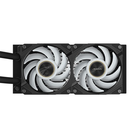 GIGABYTE AORUS WATERFORCE X II 240 Refroidisseur liquide pour processeur AIO - 2x ventilateurs ARGB de 120 mm, écran LCD en couleur, DAISY-CHAIN, compatible avec Intel LGA 1851 et AMD AM5