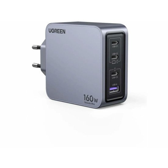 Ugreen Nexode Pro 160W GaN Charger with USB-C Cable Universel Noir, Gris Secteur Charge rapide Intérieure