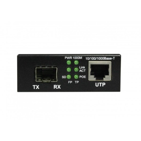 ALLNET ALL-MC202P-SFP1-POE convertisseur de support réseau 1000 Mbit/s Multimode, Monomode Noir