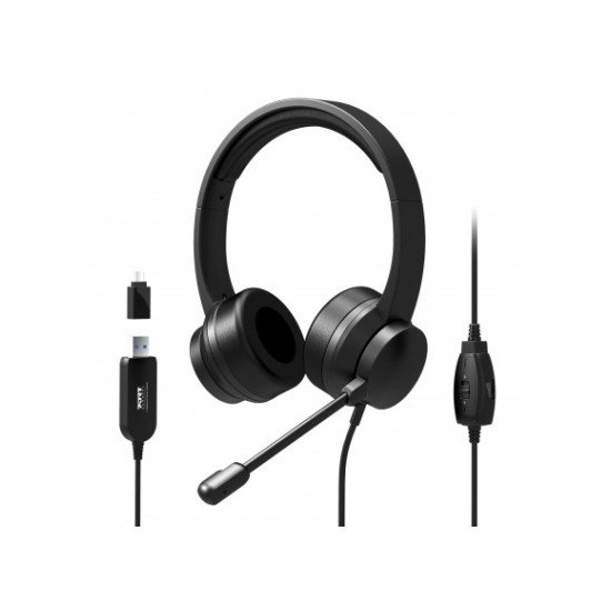 Port Designs 901605 écouteur/casque Avec fil Arceau USB Type-A Noir