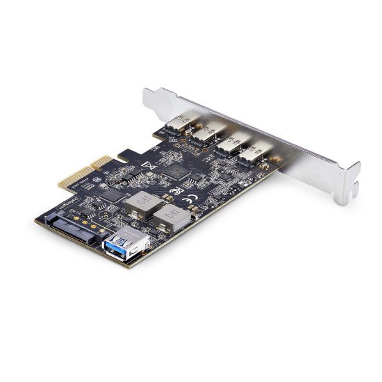 StarTech.com Carte PCIe USB à 5 Ports, USB 3.2 10Gbps, Carte PCI Express avec 4x USB-C et 1x USB-A interne, Carte Contrôleur USB PCIe, Windows/macOS/Linux