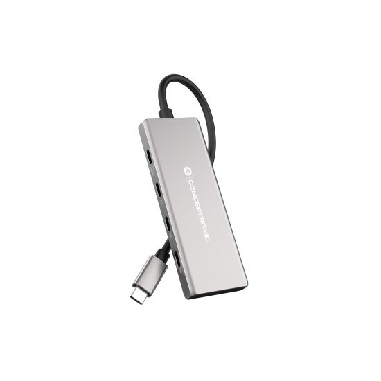 Conceptronic HUBBIES17G hub & concentrateur USB 3.2 Gen 2 (3.1 Gen 2) Type-C 10000 Mbit/s Gris