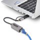 StarTech.com Adaptateur USB-C vers Ethernet avec Dongle USB-A, 10/100/1000Mbps, Adaptateur Réseau USB 3.0 vers Gigabit Ethernet, Câble de 15cm, Adaptateur USB GbE