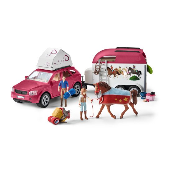 schleich HORSE CLUB Grand voyage équestre en voiture et remorque